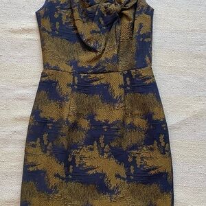 Elegant blue and gold dress